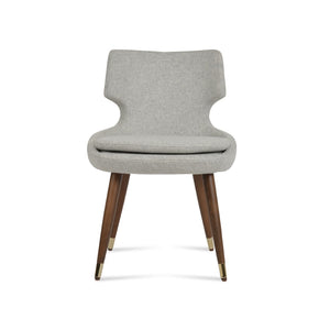 Soho Concept Patara Wood Dining Chair In Camira Blazer Wool – Stylish & Durable With 10-year Guarantee, Walnut Finish Gold,Walnut,Silver  Soho-concept-dining-chair-05449