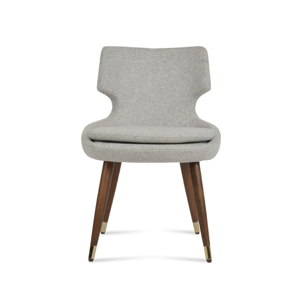 Soho Concept Patara Wood Dining Chair In Camira Blazer Wool – Stylish & Durable With 10-year Guarantee, Walnut Finish Gold,Walnut,Silver  Soho-concept-dining-chair-05449