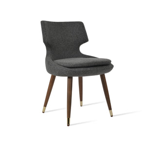 Soho Concept Patara Wood Dining Chair In Camira Blazer Wool – Stylish & Durable With 10-year Guarantee, Walnut Finish Walnut,Dark Grey  Soho-concept-dining-chair-05452