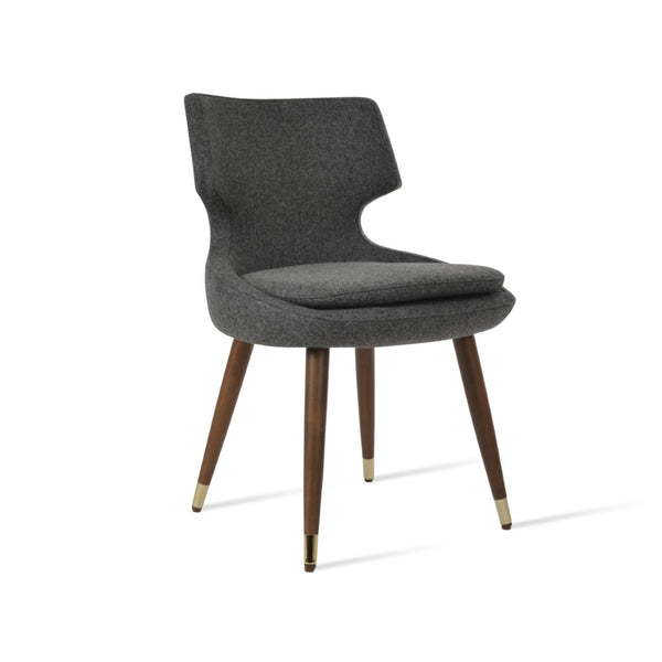 Soho Concept Patara Wood Dining Chair In Camira Blazer Wool – Stylish & Durable With 10-year Guarantee, Walnut Finish Walnut,Dark Grey  Soho-concept-dining-chair-05452