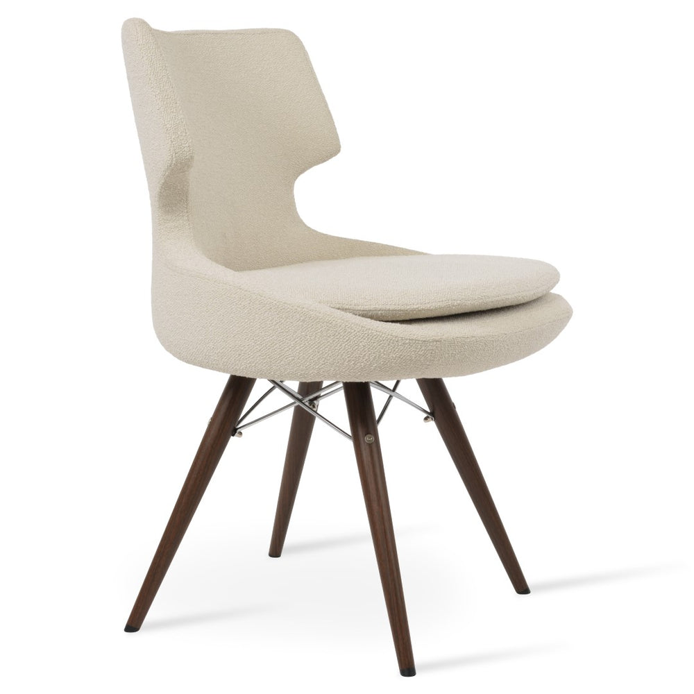 Soho Concept Patara Mw Dining Chair - Elegant Upholstered Seat In Boucle, Velvet & Nubuck With 10-year Warranty Walnut,White  Soho-concept-dining-chair-05002
