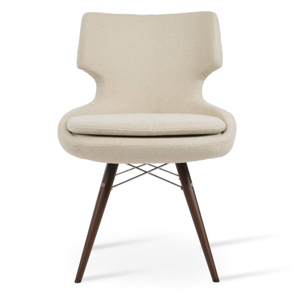 Soho Concept Patara Mw Dining Chair - Elegant Upholstered Seat In Boucle, Velvet & Nubuck With 10-year Warranty Walnut,White  Soho-concept-dining-chair-05002
