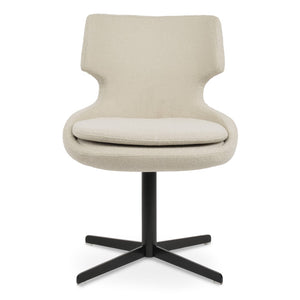 Soho Concept Patara 4 Star Swivel Dining Chair In Boucle, Velvet & Nubuck - Durable Fabrics, 10-year Warranty! Black,White  Soho-concept-dining-chair-05036