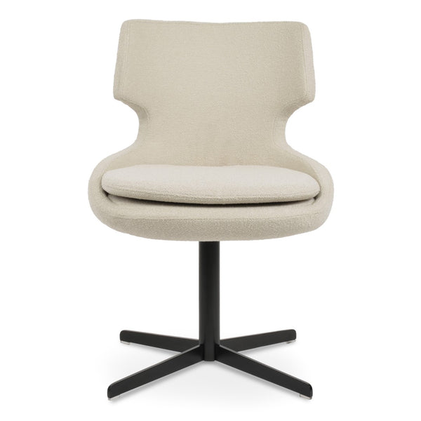 Soho Concept Patara 4 Star Swivel Dining Chair In Boucle, Velvet & Nubuck - Durable Fabrics, 10-year Warranty! Black,White  Soho-concept-dining-chair-05036
