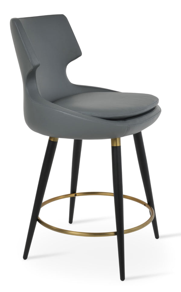 Soho Concept Patara Ana Barstools & Counterstools - Stylish Leatherette, Metal Base, 2-year Guarantee, Turkish Design Black,Gold,Grey  Soho-concept-dining-chair-09123