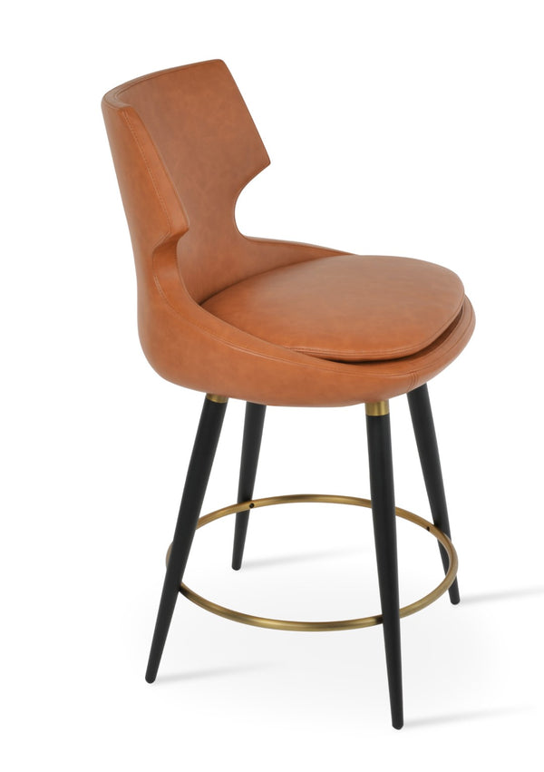 Soho Concept Patara Ana Barstools & Counterstools - Stylish Leatherette, Metal Base, 2-year Guarantee, Turkish Design Black,Gold  Soho-concept-dining-chair-09121