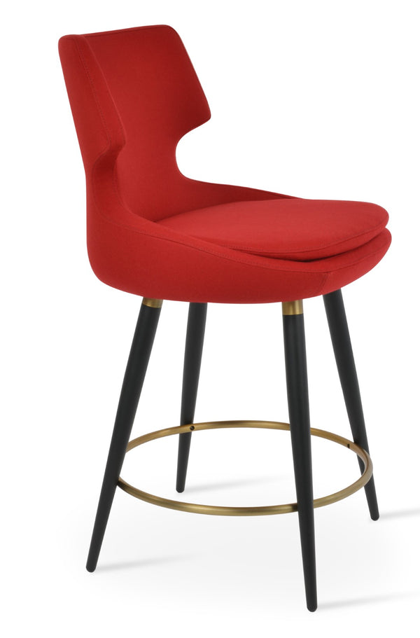 Soho Concept Patara Elegant Barstools & Counterstools - Stylish Camira Wool Fabric, Metal Base, 10-year Warranty Black,Gold,Red  Soho-concept-dining-chair-09115