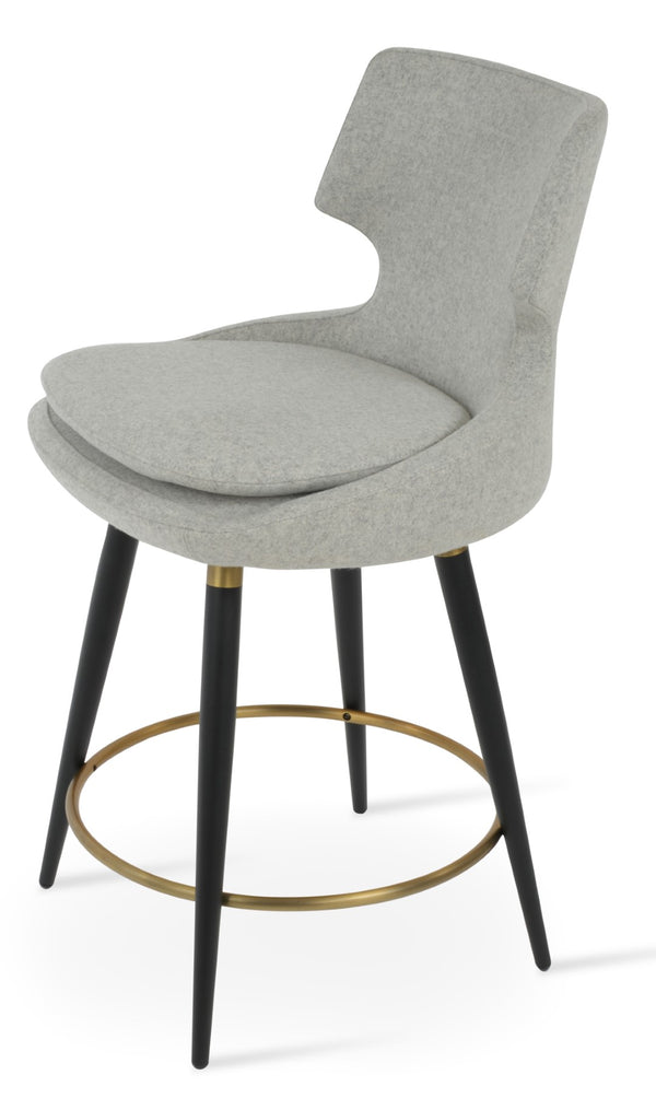 Soho Concept Patara Elegant Barstools & Counterstools - Stylish Camira Wool Fabric, Metal Base, 10-year Warranty Black,Gold,Silver  Soho-concept-dining-chair-09116