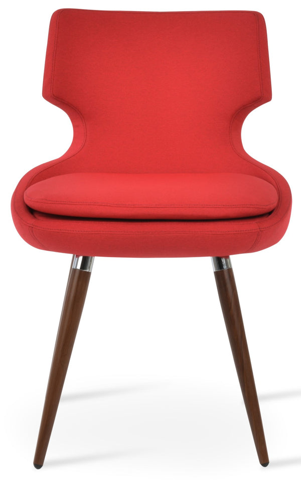 Soho Concept Patara Ana Dining Chair - Stylish Camira Era Fabric With 10-year Guarantee, Walnut & Red Elegance Walnut,Red  Soho-concept-dining-chair-05072