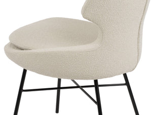 Soho Concept Patara Cross Dining Chair - Stylish Black Steel Base With Boucle, Velvet & Nubuck Options - 10 Year Guarantee Black,White  Soho-concept-dining-chair-05112