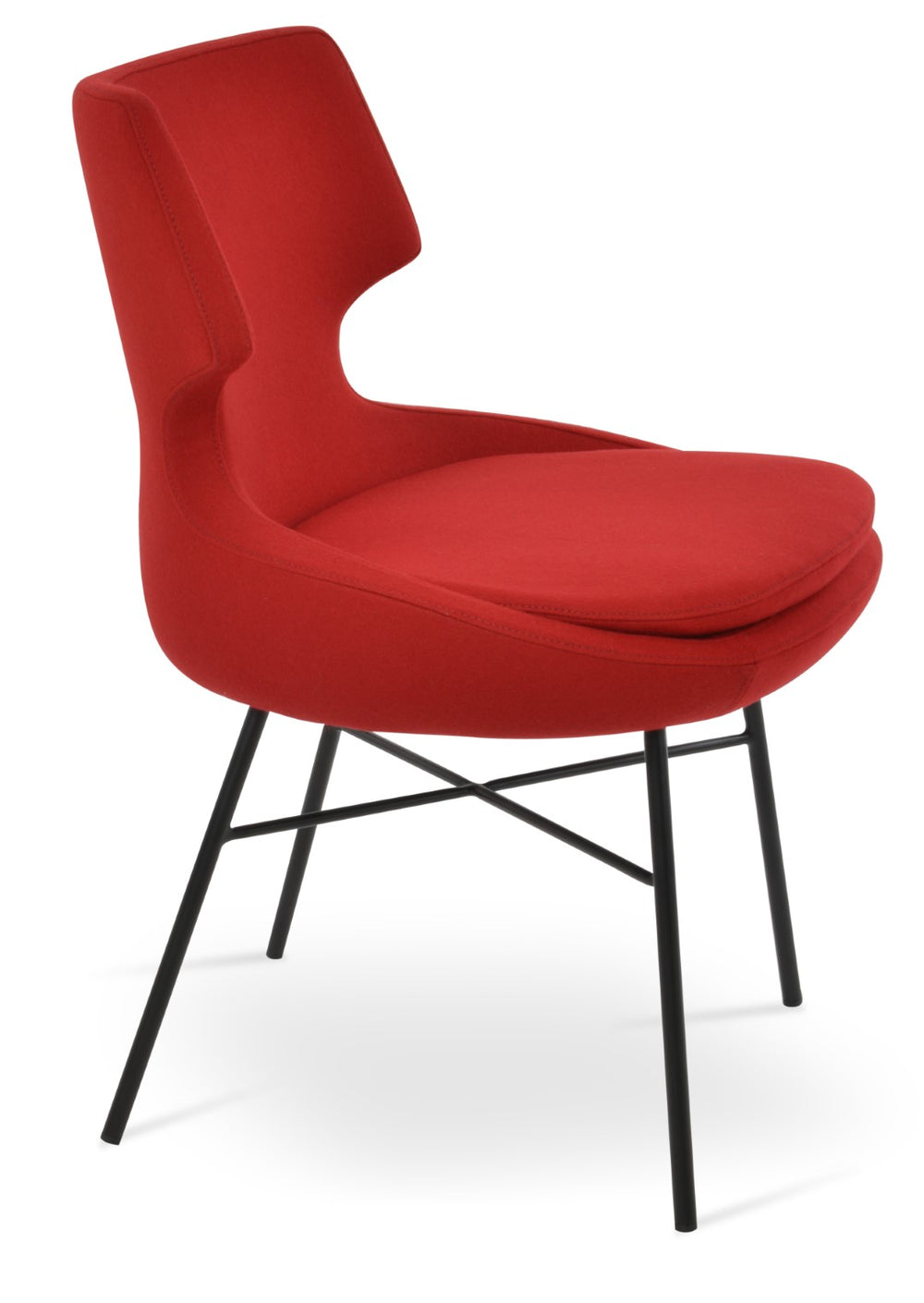 Soho Concept Patara Cross Dining Chair - Durable Black Steel Base, Camira Blazer Wool, 10-year Guarantee, Stylish Comfort Black  Soho-concept-dining-chair-05121