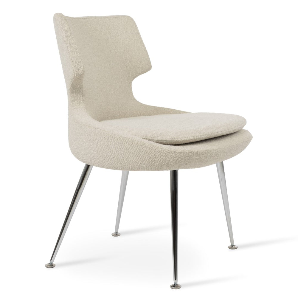 Soho Concept Patara Metal Dining Chair - Elegant Chrome Base, Luxurious Upholstery Options, 10-year Guarantee! Chrome,White  Soho-concept-dining-chair-05145
