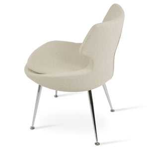 Soho Concept Patara Metal Dining Chair - Elegant Chrome Base, Luxurious Upholstery Options, 10-year Guarantee! Chrome,White  Soho-concept-dining-chair-05145