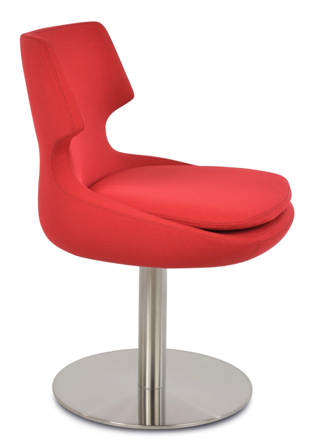 Soho Concept Patara Round Swivel Chair - Stylish Dining Seat In Boucle, Velvet, Nubuck, Or Camira Era Fabrics! Red  Soho-concept-dining-chair-05167
