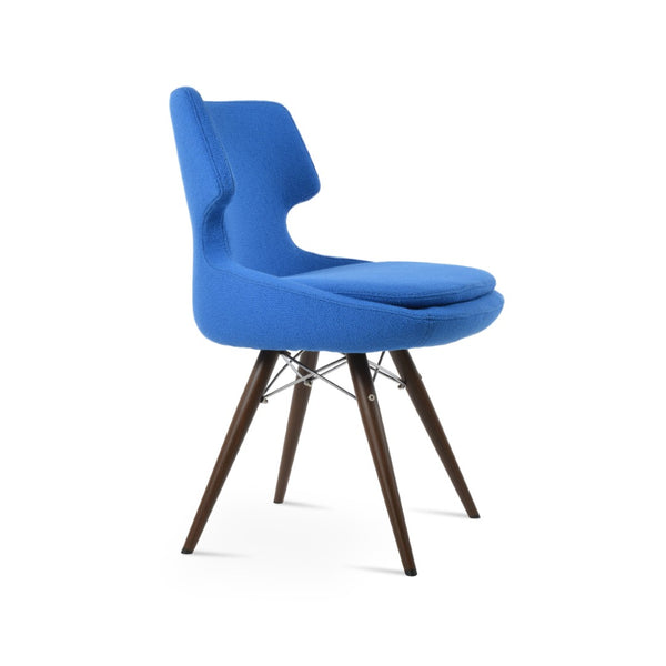 Soho Concept Patara Mw Dining Chair With Memory Swivel, Luxurious Boucle Fabric & 10-year Guarantee, Natural Blue Walnut,Blue  Soho-concept-dining-chair-05191