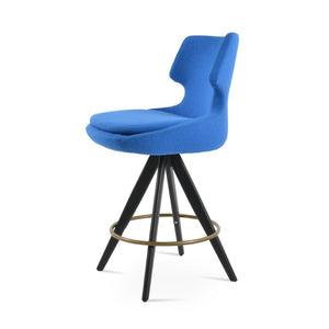 Soho Concept Patara Swivel Barstools & Counterstools - Luxurious Boucle Fabric & Genuine Leather - 10-year Guarantee Black,Brass,Blue  Soho-concept-dining-chair-09129