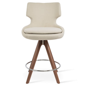 Soho Concept Patara Pyramid Barstools & Counterstools - Stylish Swivel Design, Durable Fabrics, 10-year Warranty Walnut,White  Soho-concept-dining-chair-06981
