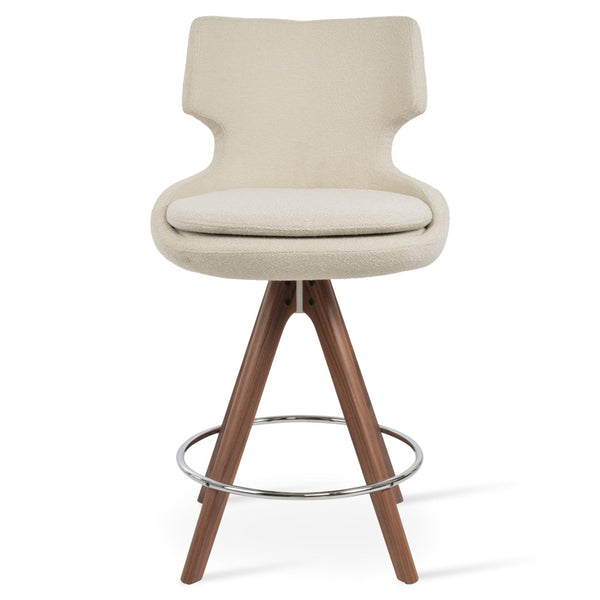 Soho Concept Patara Pyramid Barstools & Counterstools - Stylish Swivel Design, Durable Fabrics, 10-year Warranty Walnut,White  Soho-concept-dining-chair-06981