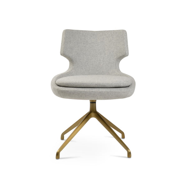 Soho Concept Patara Spider Chair - Elegant Dining Chair In Camira Blazer Wool, 10-year Guarantee, Versatile Design Brass,Silver  Soho-concept-dining-chair-05282