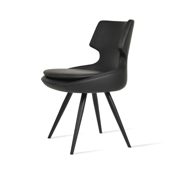 Soho Concept Patara Star Chair - Stylish Leatherette Dining Chair With Memory Swivel & 2-year Guarantee, Black Black  Soho-concept-dining-chair-05306