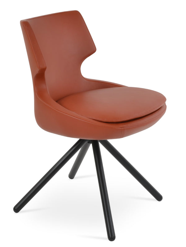 Soho Concept Patara Stick Swivel Dining Chair - Modern Design, Durable Materials & 5-year Guarantee - Black Finish Black  Soho-concept-dining-chair-05369