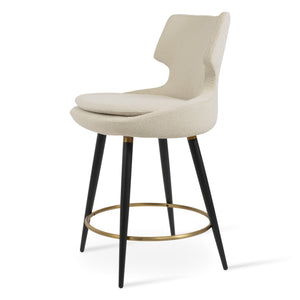 Soho Concept Patara Stylish Barstools & Counterstools - Luxury Fabrics, Metal/Walnut Finishes, 10-year Warranty! Black,Gold,White  Soho-concept-dining-chair-09110