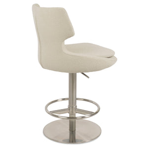 Soho Concept Patara Adjustable Piston Barstools & Counterstools - Stylish Boucle, Velvet, Nubuck & More! 10 Year Warranty White  Soho-concept-dining-chair-06977