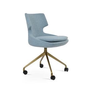 Soho Concept Patara Spider Chair - Elegant Dining Chair In Camira Blazer Wool, 10-year Guarantee, Versatile Design Brass,Blue  Soho-concept-dining-chair-05285