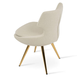 Soho Concept Patara Star Chair - Elegant Dining Chair With Stylish Fabric Options & 10-year Guarantee, Walnut Gold,White  Soho-concept-dining-chair-05328