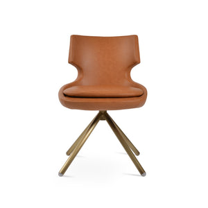 Soho Concept Patara Stick Swivel Dining Chair - Stylish Leatherette Upholstery, Versatile Finishes & 2-year Warranty Brass  Soho-concept-dining-chair-05358