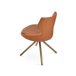 Soho Concept Patara Stick Swivel Dining Chair - Stylish Leatherette Upholstery, Versatile Finishes & 2-year Warranty Brass  Soho-concept-dining-chair-05358