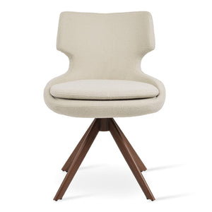 Soho Concept Patara Dining Swivel Chair - Luxurious Boucle, Velvet & Nubuck Options, 10-year Guarantee, Stylish Finish Walnut,White  Soho-concept-dining-chair-05415