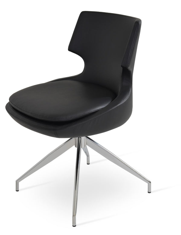 Soho Concept Patara Spider Chair - Stylish Leatherette Dining Chair With Aluminum Base & 2-year Warranty, Light Grey Black  Soho-concept-dining-chair-05274