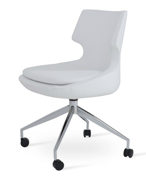 Soho Concept Patara Spider Chair - Stylish Leatherette Dining Chair With Aluminum Base & 2-year Warranty, Light Grey White  Soho-concept-dining-chair-05291