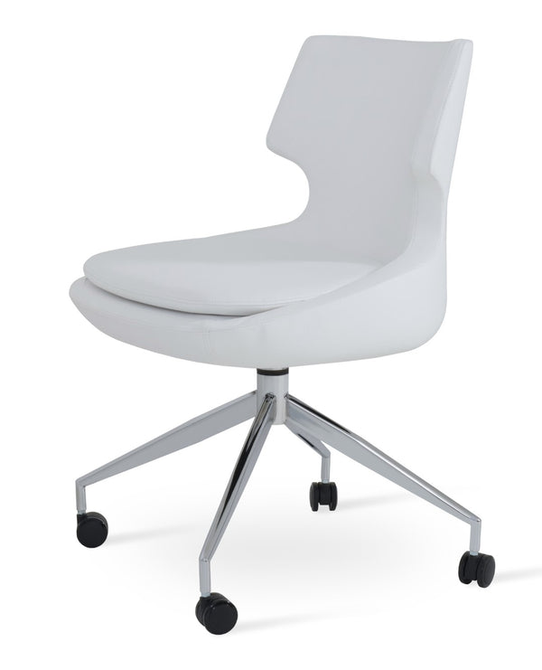 Soho Concept Patara Spider Chair - Stylish Leatherette Dining Chair With Aluminum Base & 2-year Warranty, Light Grey White  Soho-concept-dining-chair-05291