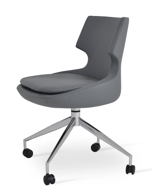 Soho Concept Patara Spider Chair - Stylish Leatherette Dining Chair With Aluminum Base & 2-year Warranty, Light Grey Grey  Soho-concept-dining-chair-05292