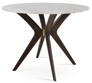 Soho Concept Daisy 5 Star Marble Dining Table - Elegant White Carrara Top With Customizable Metal Base Options Walnut,Gold,White  Soho-concept-dining-chair-13851