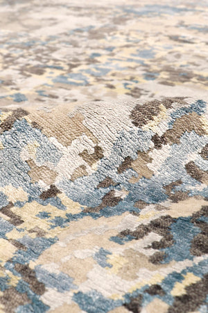 Pasargad Modern Collection Hand-knotted Grey Area Rug - Luxurious Bamboo Silk & Wool Blend Decor   Pbrn-36wh 9x12