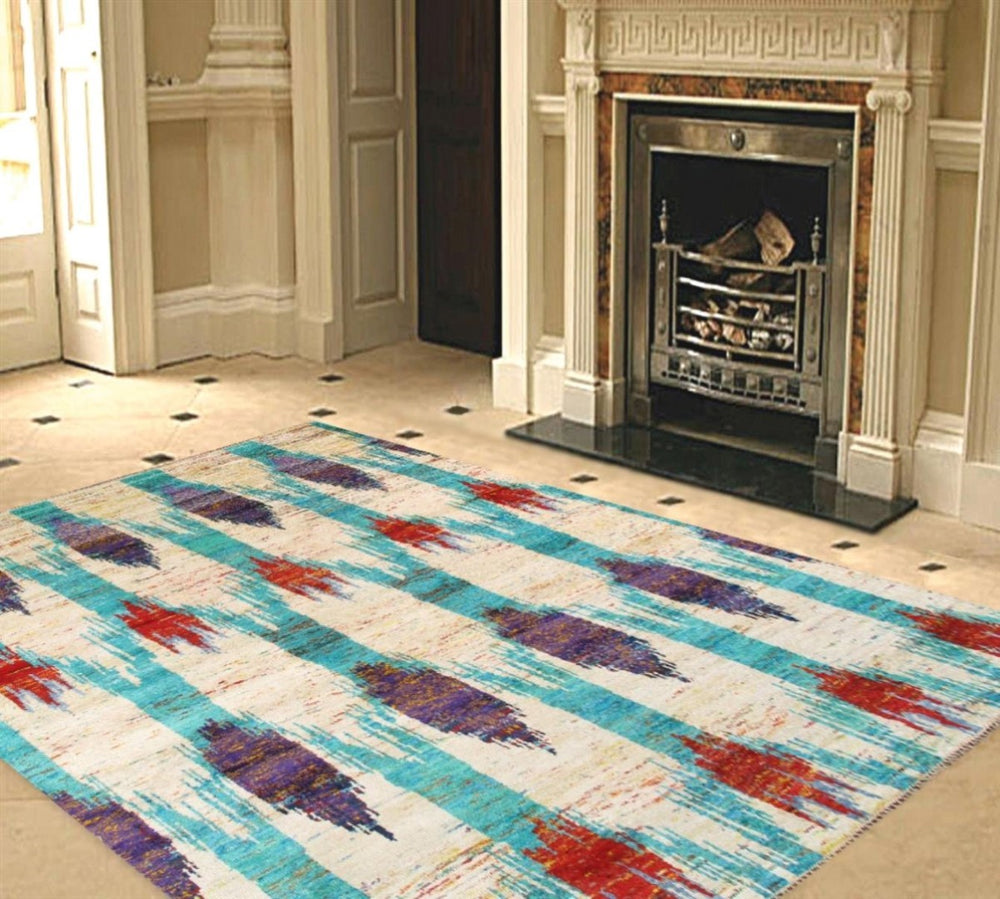 Pasargad Home Sari Silk Collection Hand-knotted Area Rug In Rich Jewel Tones For Stunning Decor   Pbw-839 9x12