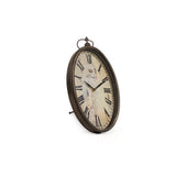 Paris Oval Wall Clock Distressed Antique Brown PC006 Zentique