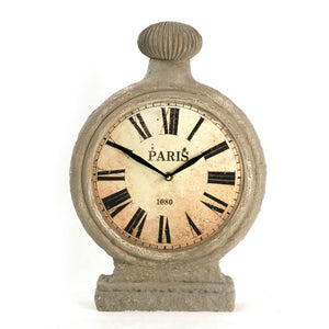 Zentique Plaster Sculptural Wall Clock — Matte White Minimalist Design, Lightweight Plaster Finish, 11x16.5" PC008