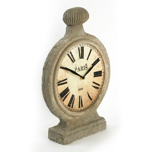 Zentique Plaster Sculptural Wall Clock — Matte White Minimalist Design, Lightweight Plaster Finish, 11x16.5" PC008