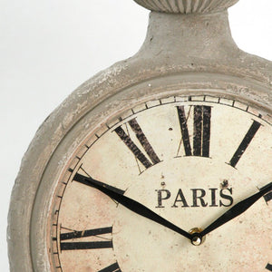 Zentique Plaster Sculptural Wall Clock — Matte White Minimalist Design, Lightweight Plaster Finish, 11x16.5" PC008