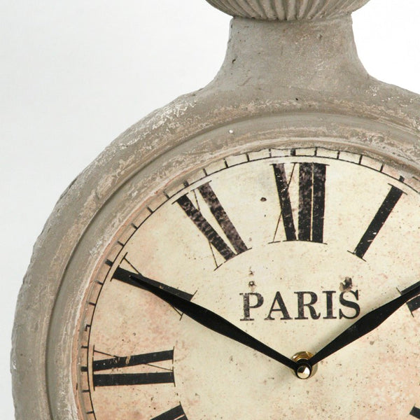 Zentique Plaster Sculptural Wall Clock — Matte White Minimalist Design, Lightweight Plaster Finish, 11x16.5" PC008
