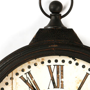 Zentique Iron Industrial Wall Clock with Matte Textured Finish, Minimalist Face and Durable Solid Iron Craftsmanship W27 x H35 x D3 PC011