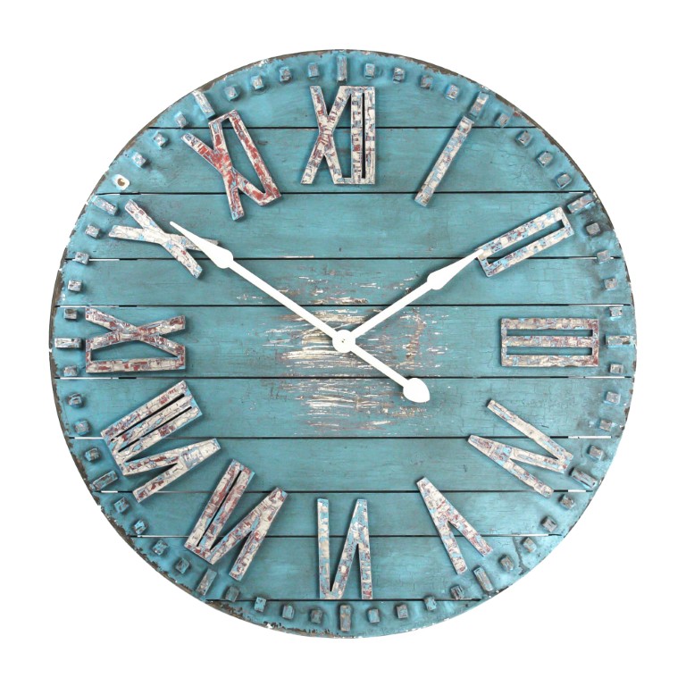 Zentique Wooden minimalist wall clock with natural veneer finish, silent quartz movement, slim 36" design PC014