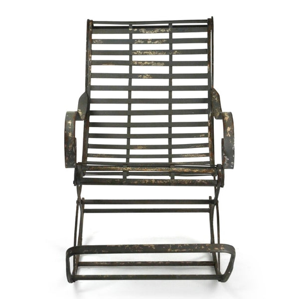 Zentique Iron Chair Industrial-Style Sturdy Metal Seating with Powder-Coated Finish, Ergonomic Back, Versatile Use W22 x H37 x D52 PC017