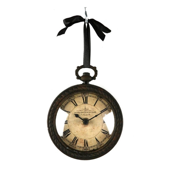 Zentique Iron Industrial Wall Clock with Matte Textured Finish, Minimalist Face and Durable Solid Iron Craftsmanship W4.75 x H5.25 x D2 PC020