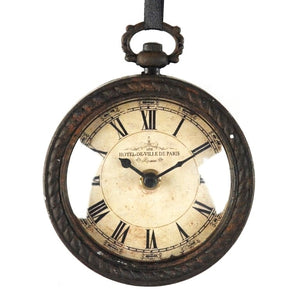 Zentique Iron Industrial Wall Clock with Matte Textured Finish, Minimalist Face and Durable Solid Iron Craftsmanship W4.75 x H5.25 x D2 PC020