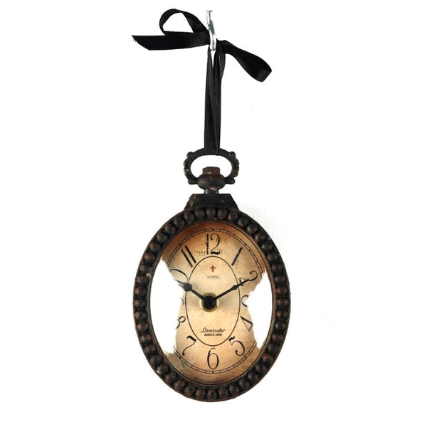 Zentique Iron Industrial Wall Clock with Matte Textured Finish, Minimalist Face and Durable Solid Iron Craftsmanship W3.75 x H6.25 x D2 PC021